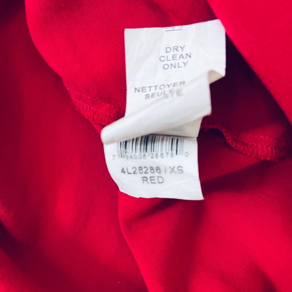 Karen Kane Red With Black Lace Rayon Blouse Sz XS - Picture 10 of 11